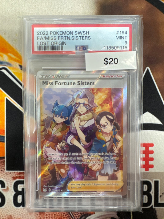 Pokémon Miss Fortune Sister 194/196 Lost Origin PSA 9