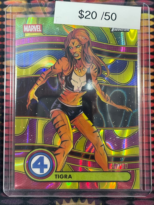 2026 Topps Finest Marvel Fantastic Four Tigra Gold Lava /50