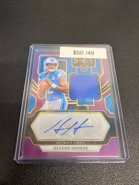 2023 Panini Select Hendon Hooker RPA Purple /49