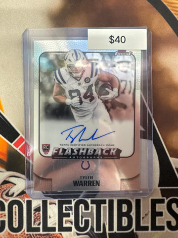 2025 Topps Finest NFL Tyler Warren Rookie Flashback Autograph
