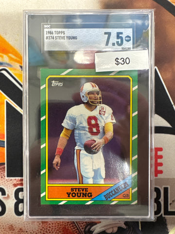 1986 Topps NFL Steve Young Second Year SGC 7.5
