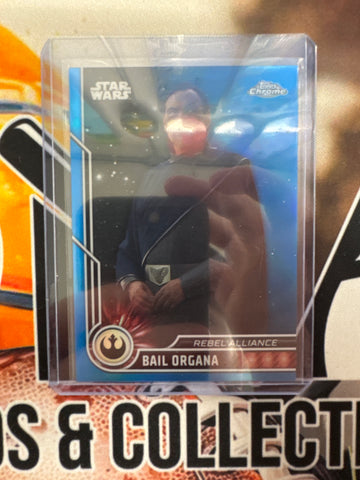 Topps Chrome Star Wars Rebel Alliance Bail Organa Blue Refractor /150