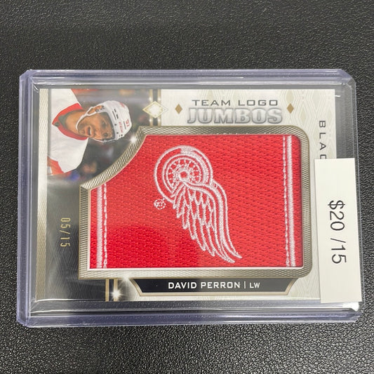 2023-24 NHL Black Diamond David Perron Team Logo Jumbos Patch /15