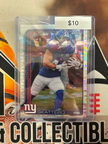 2025 Topps Chrome NFL Cam Skattebo Rookie Pulsar Refractor
