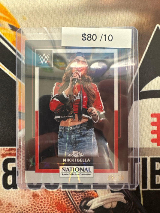 2026 Topps Chrome WWE X The National Nikki Bella Black Raywave Refractor /10