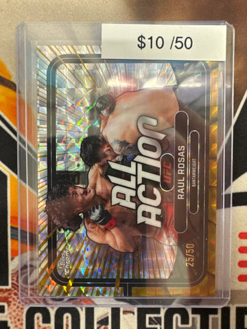 2026 Topps Chrome UFC Raul Rosas All Action Gold Geometric Refractor /50