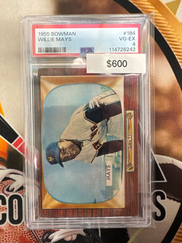 1955 Bowman Baseball Willie Mays PSA 4