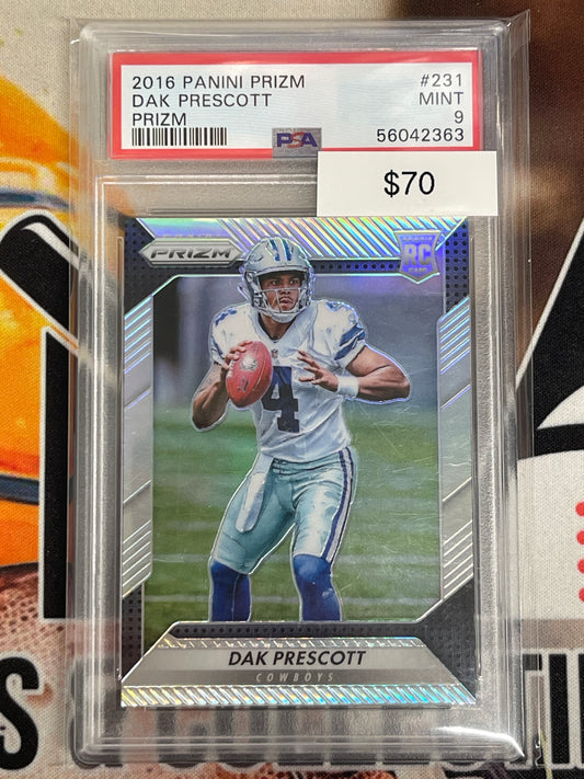 2016 Prizm Football Dak Prescott Silver Rookie PSA 9