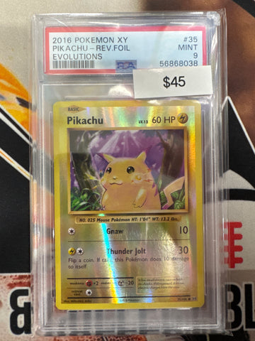 Pokémon Pikachu Reverse Holo Evolutions 35/108 PSA 9