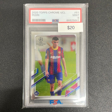 2020 Topps Chrome UCL Pedri Rookie PSA 9