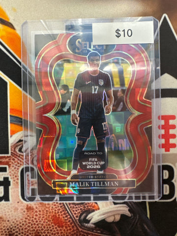 2025-26 Panini Select Road To World Cup Malik Tillman Red Hyper Prizm