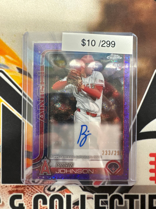 2025 Topps Chrome MLB Ryan Johnson Rookie Autograph Purple Speckle /299