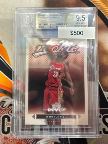 2003-04 Upper Deck MVP Basketball LeBron James Rookie BGS 9.5