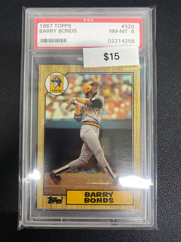 1987 Topps Barry Bonds PSA 8