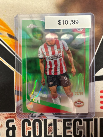2026 Topps Chrome Champions League Ricardo Pepi Green Raywave Refractor /99
