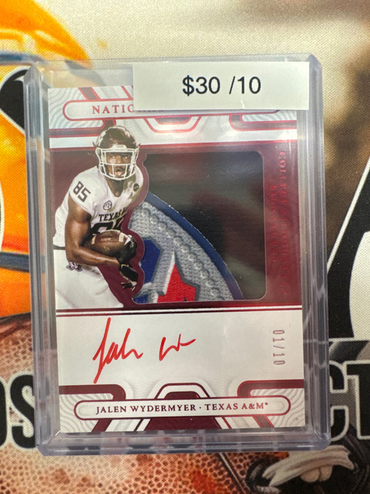 2022 Panini National Treasures Collegiate Jalen Wydermyer Patch Autograph /10