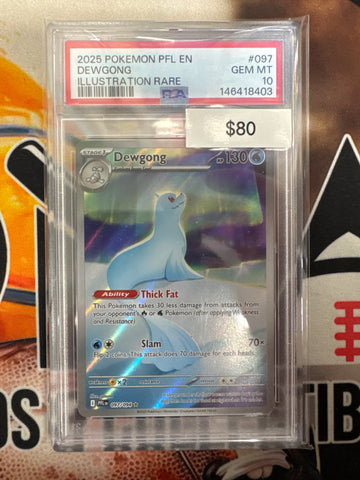 2025 Pokemon Phantasmal Flames Dewgong 097/094 Illustration Rare PSA 10