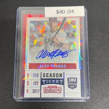 2017 MLB Contenders Alex Thomas Season Ticket Red Ice Auto /24