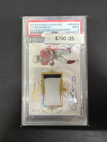 2019 Panini Flawless NFL Kyler Murray Rookie Patch Autograph /25 PSA 9
