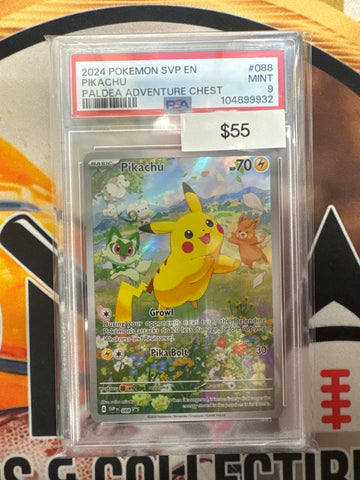 Pokémon Pikachu Promo SVP 088 Paldea Adventure Chest PSA 9