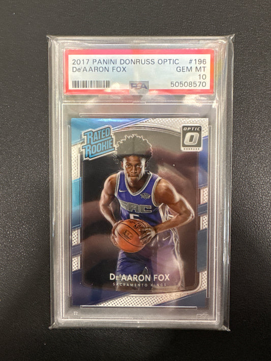 2017 Panini Donruss Optic De’Aaron Fox Rated Rookie PSA 10