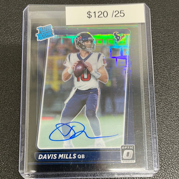 2021 NFL Davis Mills Donruss Optic Black Pandora Rated Rookie Auto /25