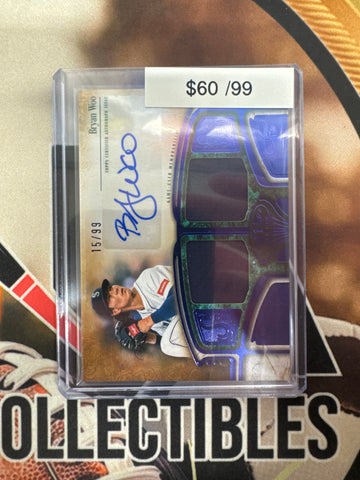 2026 Topps Tier One MLB Bryan Woo Autographed Tier One Dual Relic Blue /99