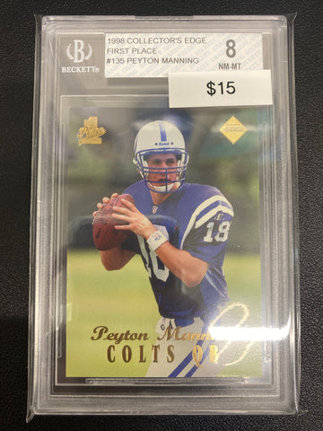 1998 Collector’s Edge Peyton Manning First Place Rookie BGS 8