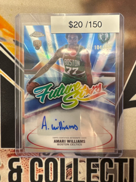 2026 Topps Chrome NBA Update Amari Williams Future Stars Autograph Blue Refractor /150