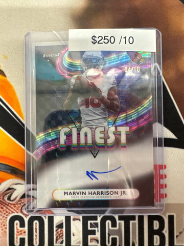 2025 Topps Finest NFL Marvin Harrison Jr. Finest Autograph Black Geometric Refractor /10