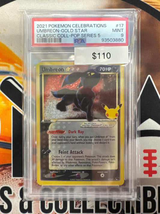 Pokemon Umbreon Gold Star 17/17 PSA 9