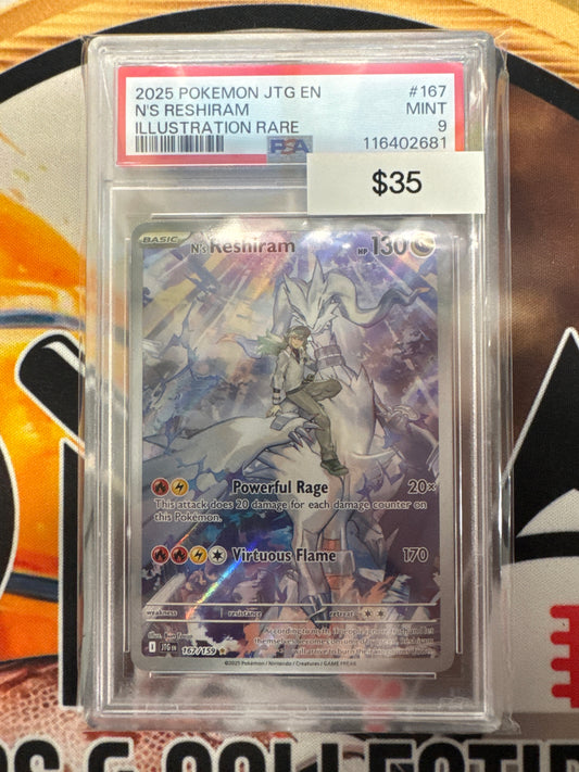 2025 Pokémon Journey Together N’s Reshiram Illustration Rare 167/159 PSA 9