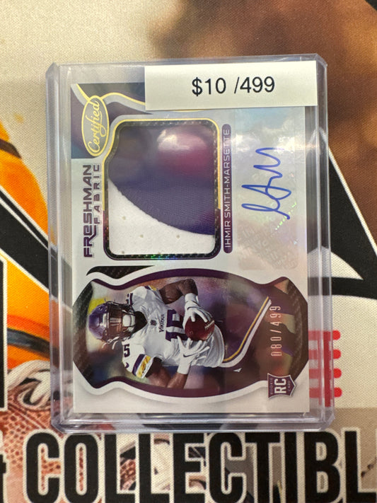 2021 Panini Certified NFL Ihmir Smith-Marsette Rookie Freshman Fabric Autograph /499