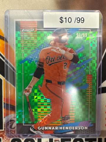 2026 Topps Finest MLB Gunnar Henderson Uncommon Green Geometric Refractor /99
