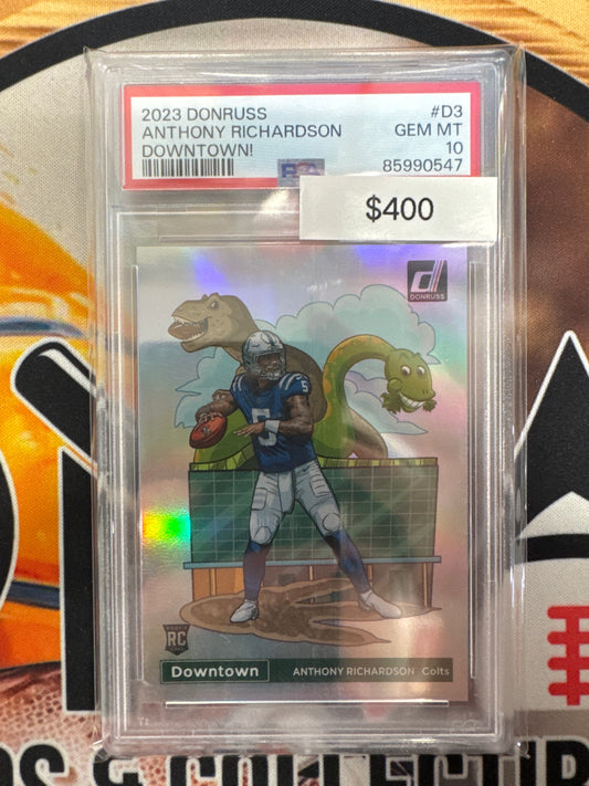 2023 Panini Donruss NFL Anthony Richardson Rookie Downtown! PSA 10