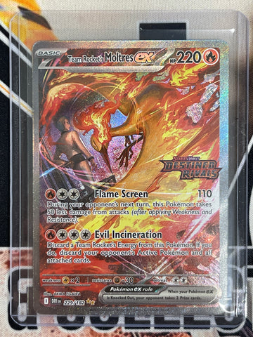 Pokemon Team Rocket’s Moltres ex Destined Rivals stamped 229/182