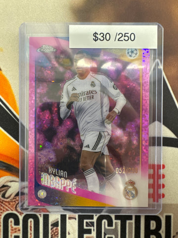 2025-26 Topps Chrome UCC Kylian Mbappe Pink Speckle Refractor /250
