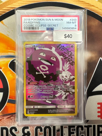 Pokemon Koffing 243/236 Cosmic Eclipse PSA 8