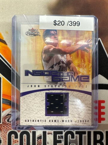 2002 NBA Fleer Skybox John Stockton Inside The Game Authentic Game-Worn Jersey Relic