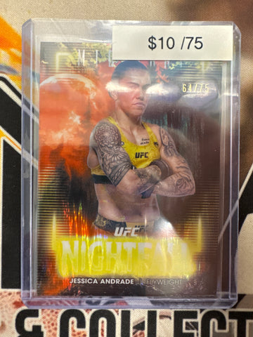 2025 Topps Midnight UFC Jessica Andrade Nightfall Yellow Wave Refractor /75