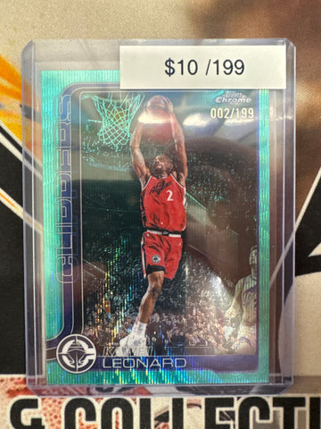 2026 Topps Chrome NBA Update Kawhi Leonard Aqua Wave Refractor /199