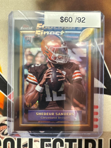 2025 Topps Finest NFL Shedeur Sanders Rookie Football’s Finest 1992 Refractor /92
