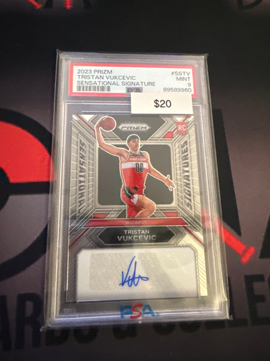 2023 Prizm Tristan Vukcevic sensational signature auto PSA 9