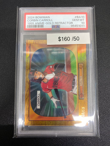 2024 Bowman Corbin Carroll Gold 1955 Anime /50 PSA 10