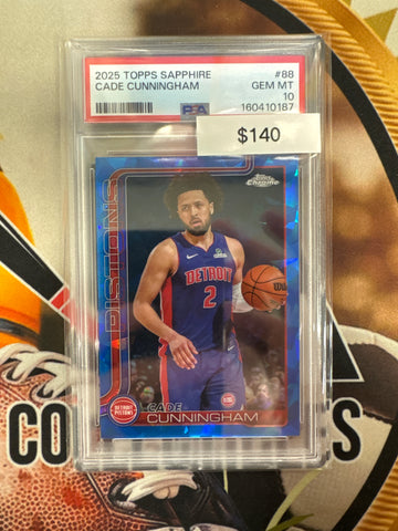 2025 Topps Chrome NBA Sapphire Cade Cunningham PSA 10