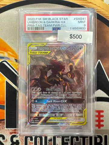 2020 Pokemon Sun & Moon Black Star Promo Umbreon & Darkrai GX SM241 PSA 9