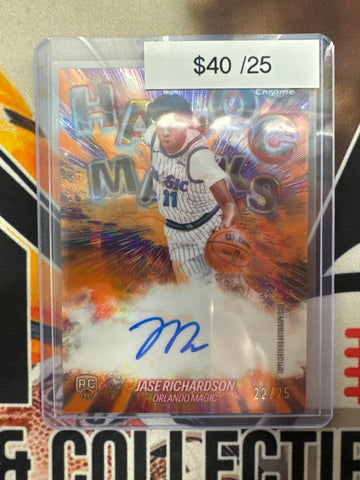 2026 Topps Chrome NBA Update Jase Richardson Rookie Havoc Marks Autograph Orange Refractor /25