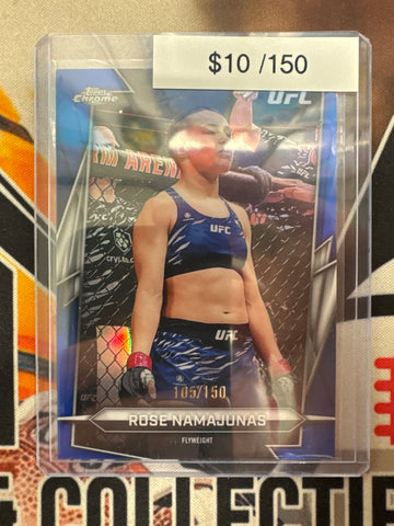 2026 Topps Chrome UFC Rose Namajunas Blue Refractor /150
