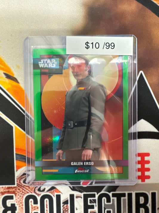 Topps Finest Star Wars Galen Erso Green Refractor /99