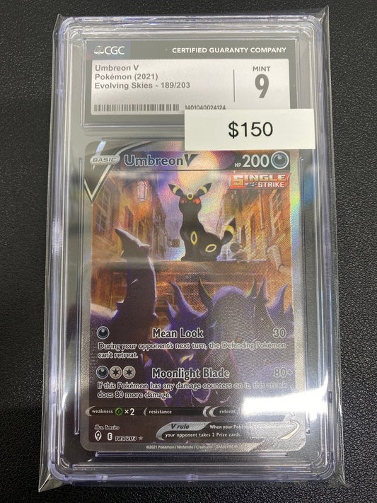 Pokémon Umbreon V Evolving Skies 189/203 CGC 9